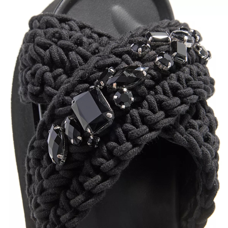 INUIKII Slides Woven Stones Platform Black(Image 3)