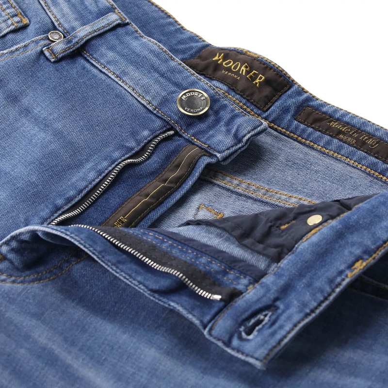 Moorer Freizeithose Regular-Fit Jeans Milton blau(Image 4)