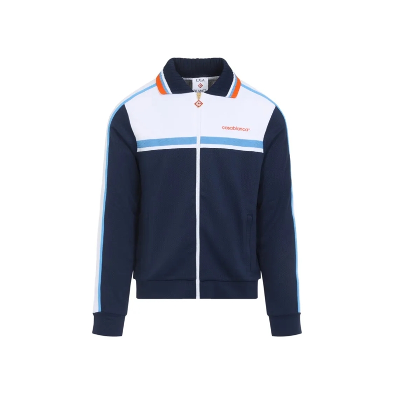 Casablanca  Blue Polyamide Blend Jacket With Modern Fit Blue