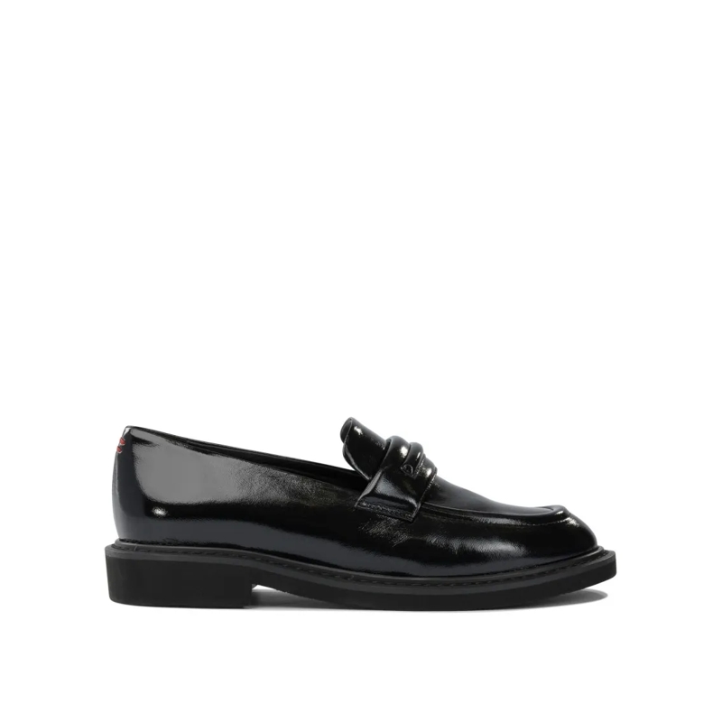 Halmanera Balletschoenen Glossy Leather Loafers Black