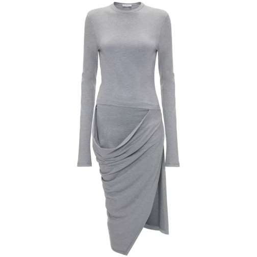 J.W.Anderson Gray Asymmetric Draped Midi Dress Grey 