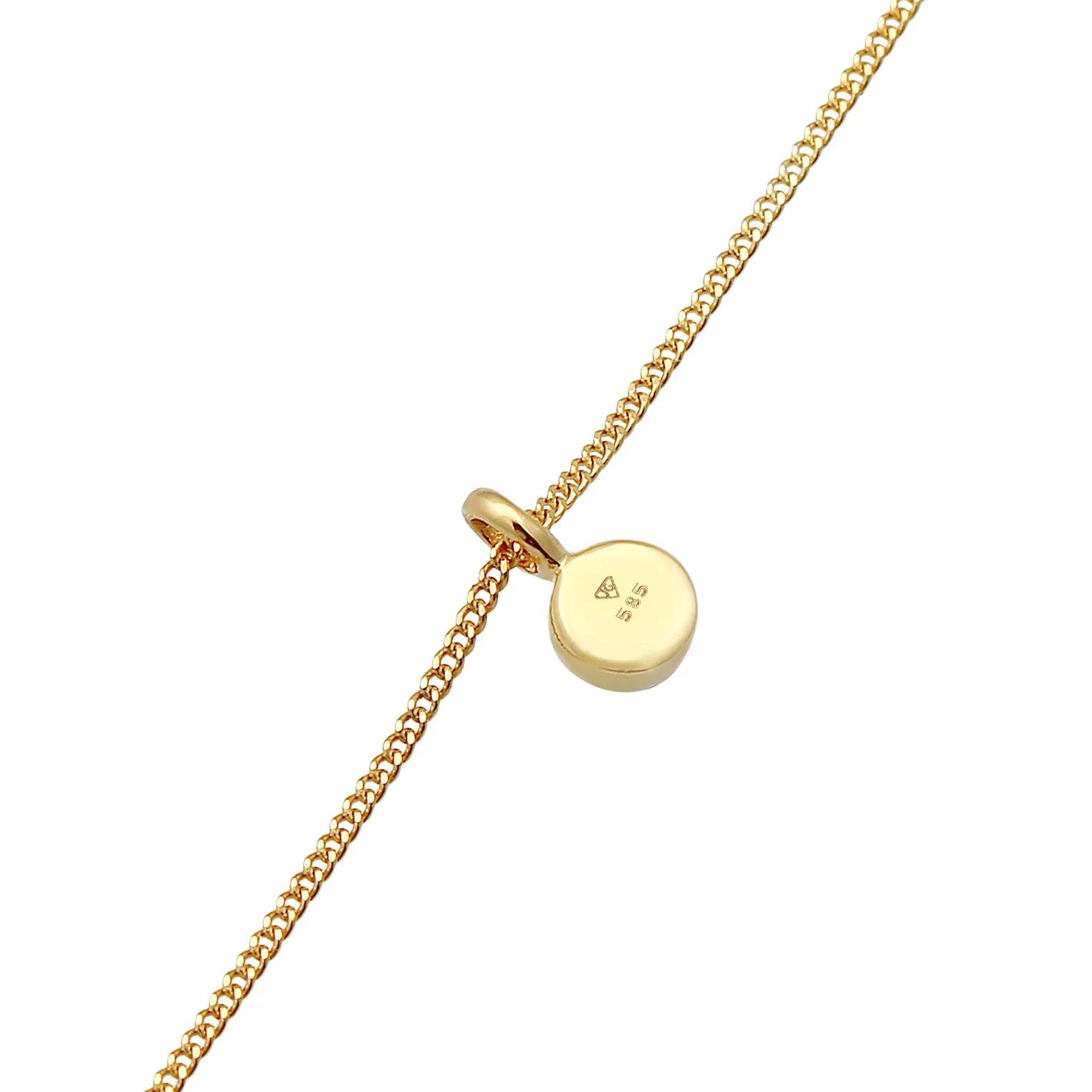 Thumbnail - Elli Halsketten - Halskette Choker Mondstein Solitär Anhänger 585 Ge - Gr. unisize - in Gold - für Damen