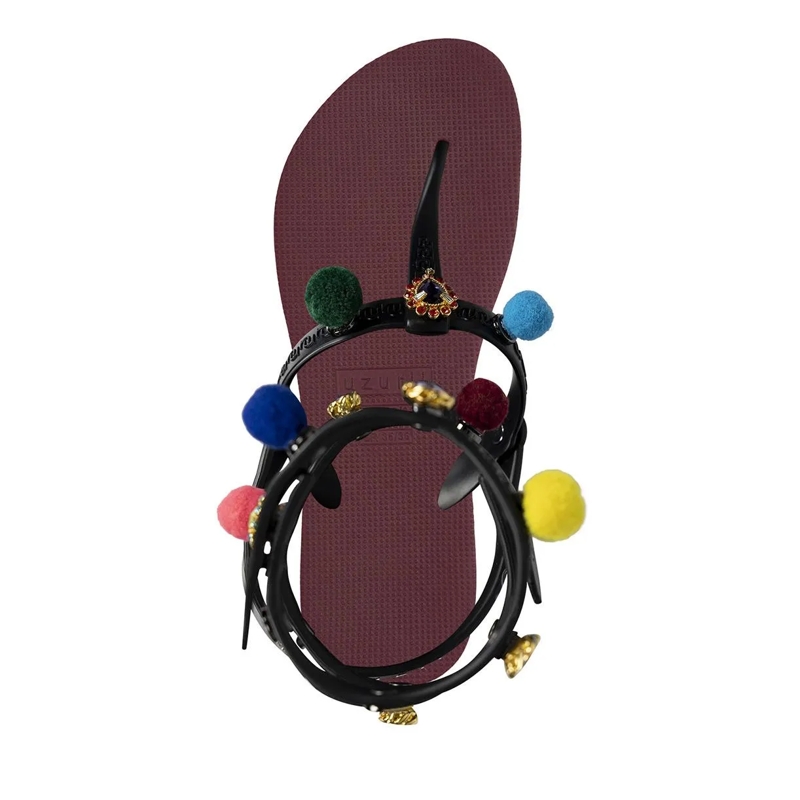 UZURII Flip Flops Zehentrenner Mondriaan Colorful Black bordeaux(Image 3)