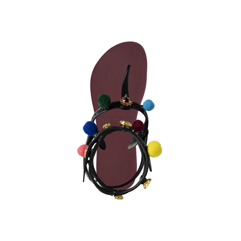 UZURII Flip Flops Zehentrenner Mondriaan Colorful Black bordeaux(Image 3)