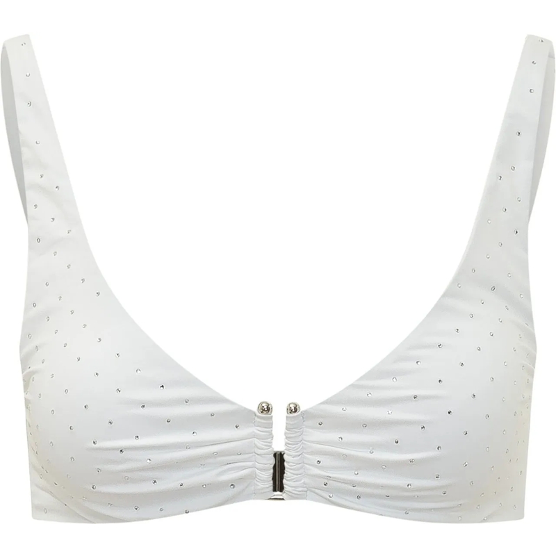 SUNDEK  Top Bikini Bralette con Spalline Larghe e Chiusura weiß