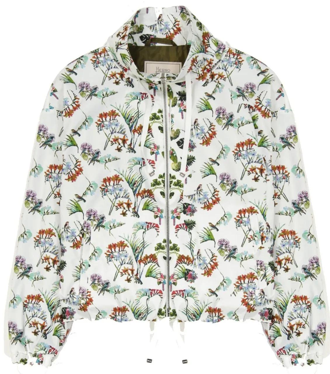 Thumbnail - Herno - Herno Floral print Bomber Jacket - Größe 40 - weiß