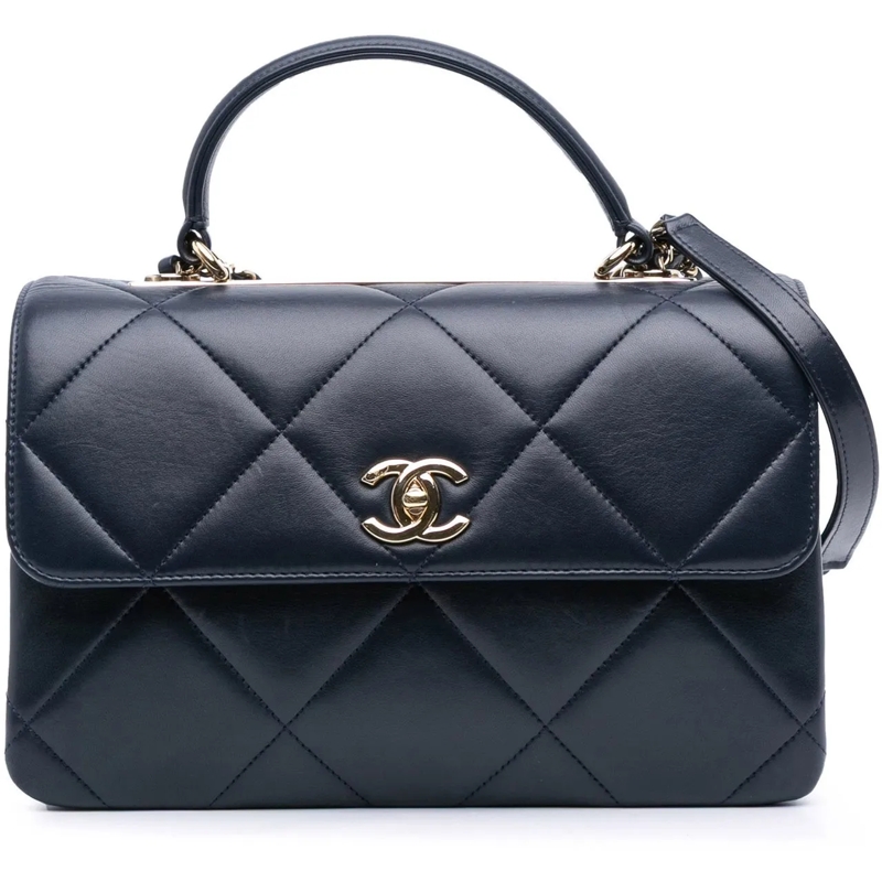 Chanel Sac à bandoulière Medium Lambskin Trendy CC Top Handle Bag schwarz