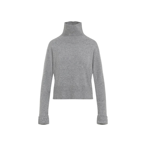 Fabiana Filippi Rollkragenpullover Stone Grey Virgin Wool Turtleneck Sweater Grey