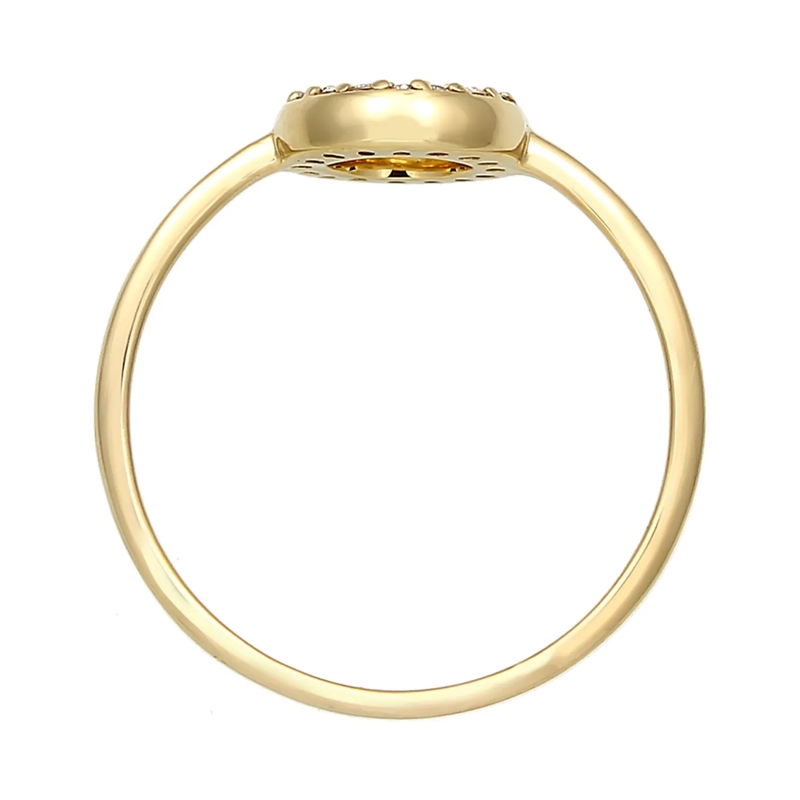 Elli Diamantring Ring Kreis Geo Diamant Verlobung 0.08 ct. 375 Gelb gold(Image 3)