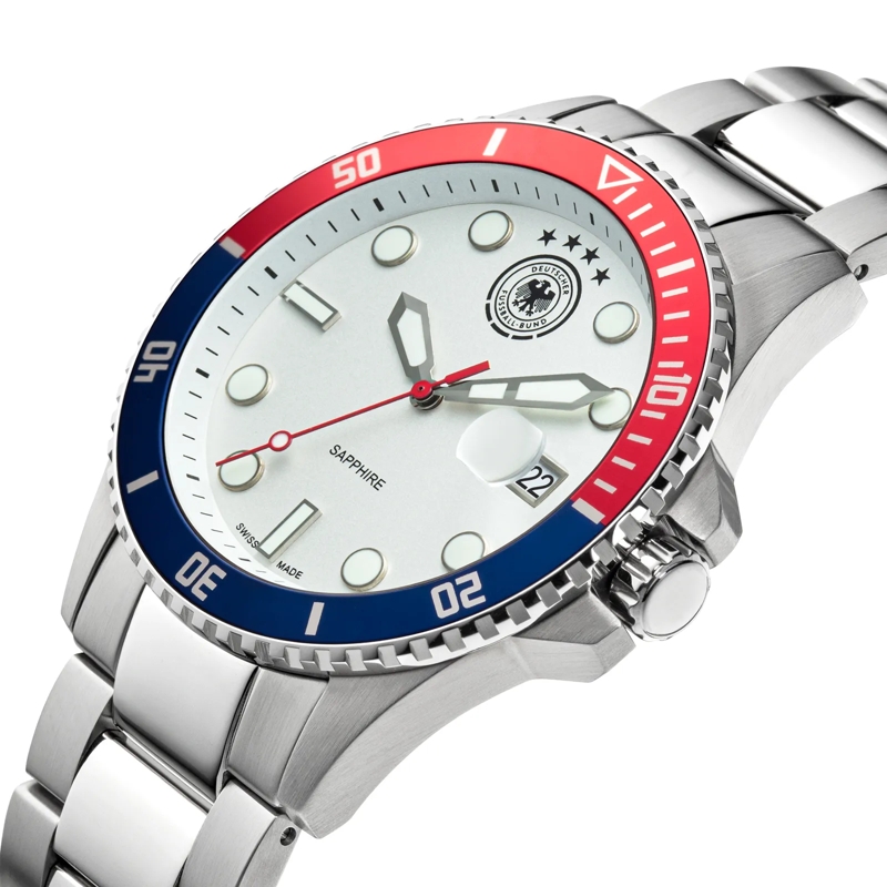 DFB Automatikuhr Quarzuhr DFB Herrenuhr mit Metallarmband. weiss(Image 3)