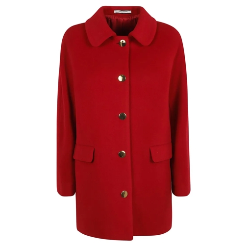 Tagliatore  Bold Red Wool Coat Red