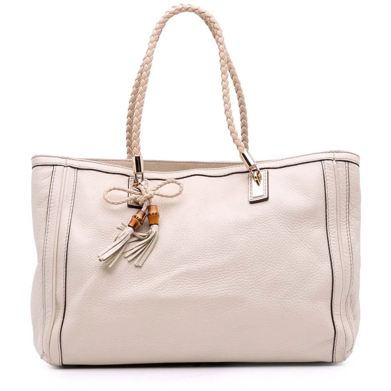 Gucci Shopper Medium Leather Bella Tote weiß