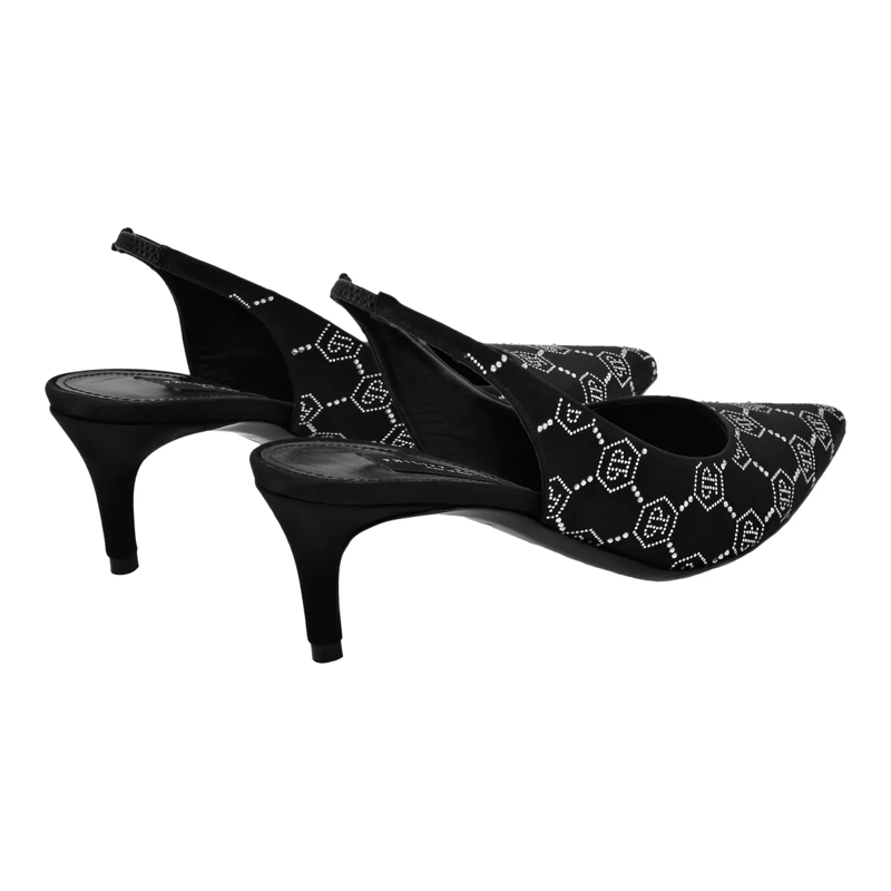 Philipp Plein Pumps Slingback-Schuhe Monogram Mit Schmucksteinen schwarz(Image 2)