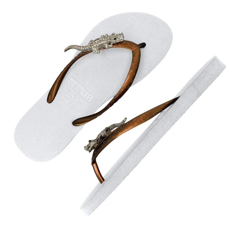 UZURII Flip Flops Zehentrenner Silver Crocodile Switch weiss(Image 4)