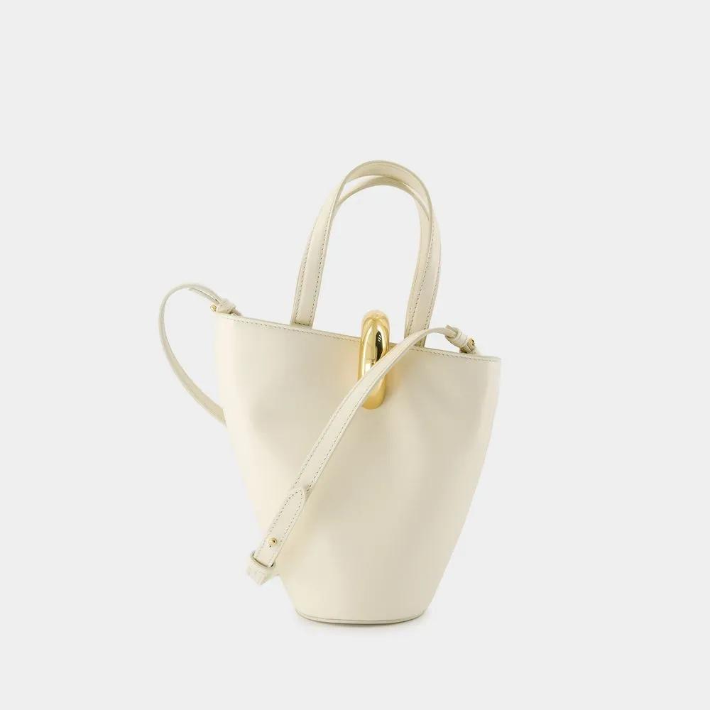 Jacquemus Totes & shoppers Le Petit Bambola Shopper Bag Leather White in wit