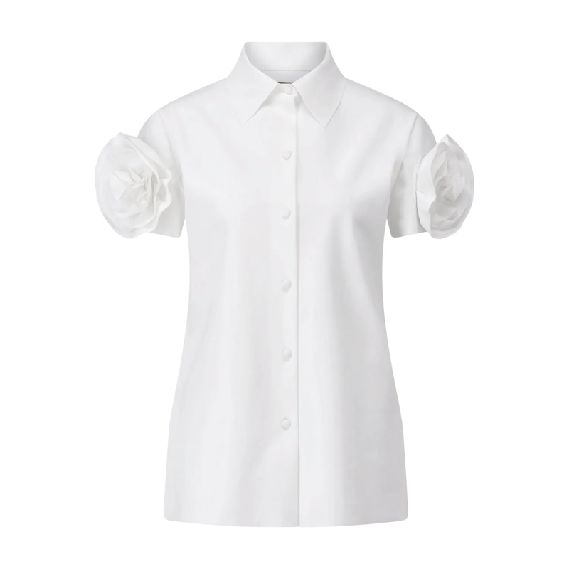Chiara Boni  Elegante Bluse Hyobe mit Blumen Weiß