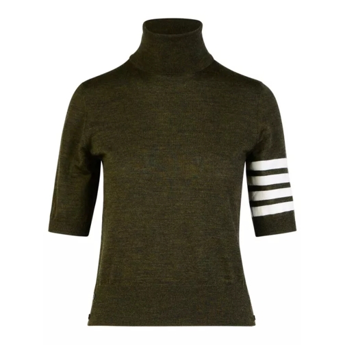 Thom Browne '4-Bar' Green Wool Turtleneck Sweater Green 