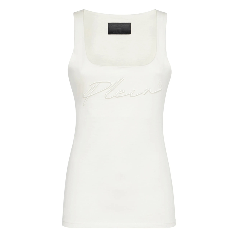 Philipp Plein Top Tanktop Signature creme