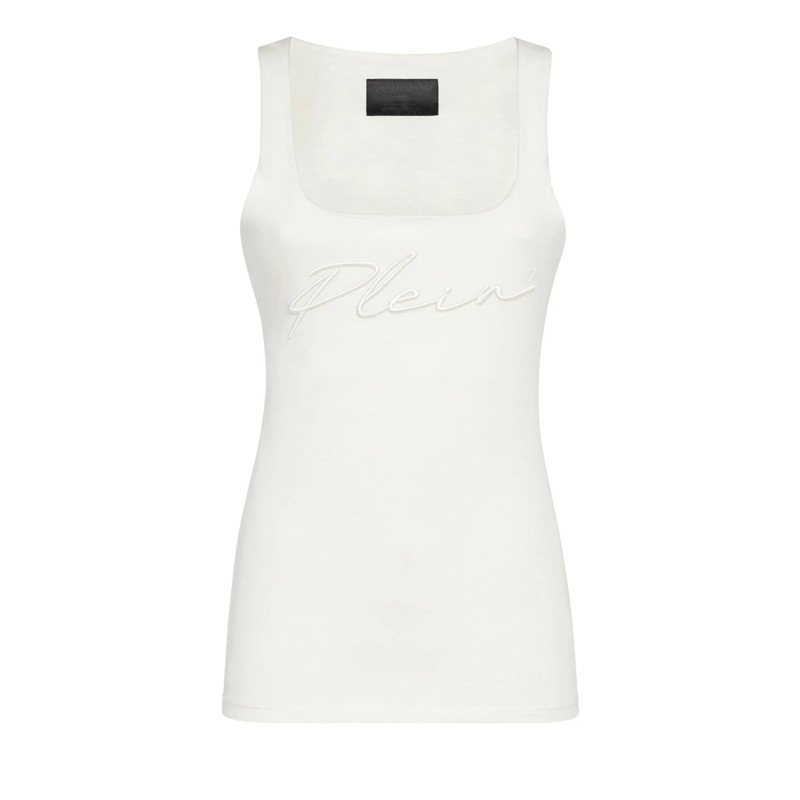 Philipp Plein Top Tanktop Signature creme