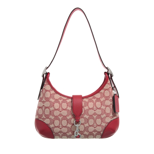 Coach Hobo Bag Signature Jacquard Hampton LH/Ruby Ivory