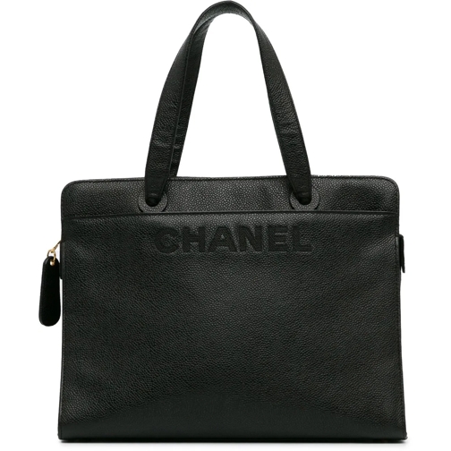 Chanel Tote 1997-1999 CC Caviar Leather Tote schwarz