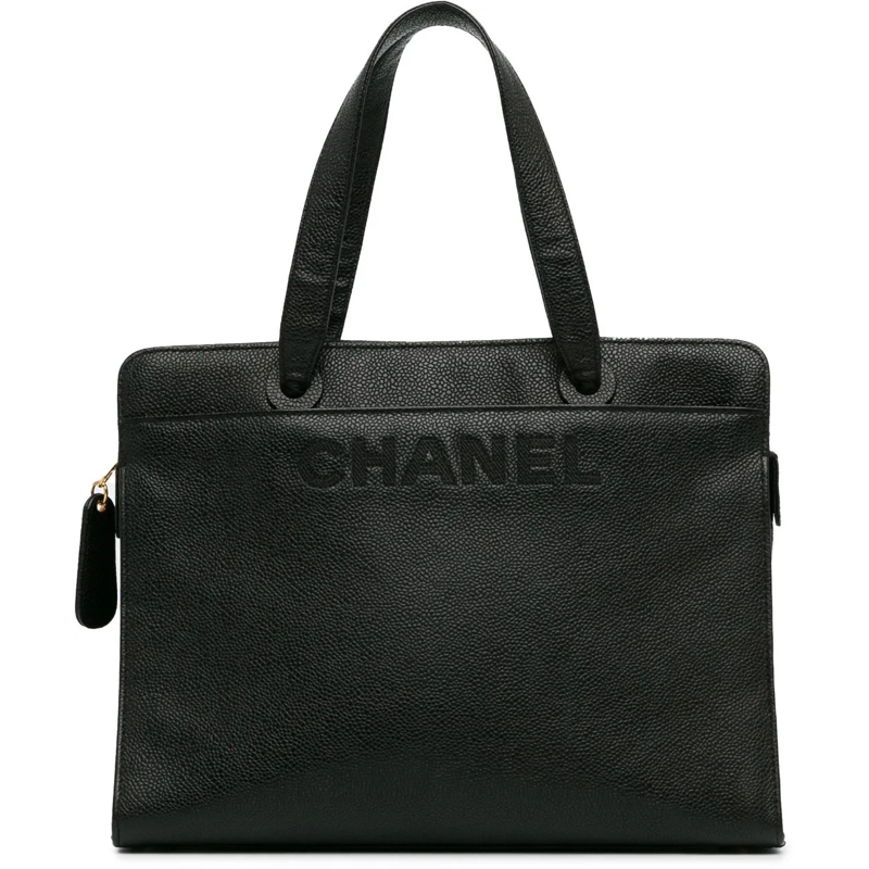 Chanel Fourre-tout CC Caviar Leather Tote schwarz