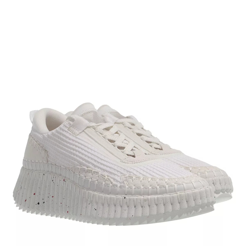Chloé Plateau-Sneaker Mesh Nama Sneakers White