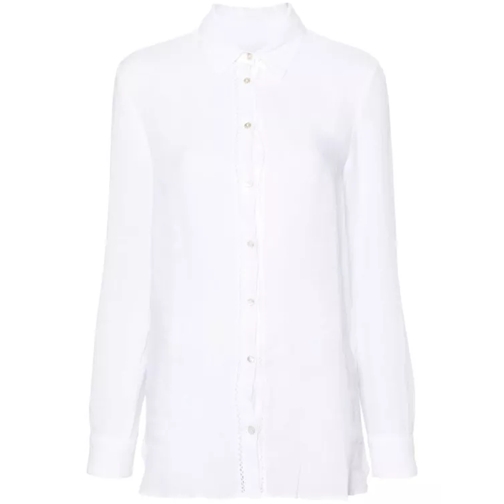 120% Lino  Classic-Collar White Shirt White