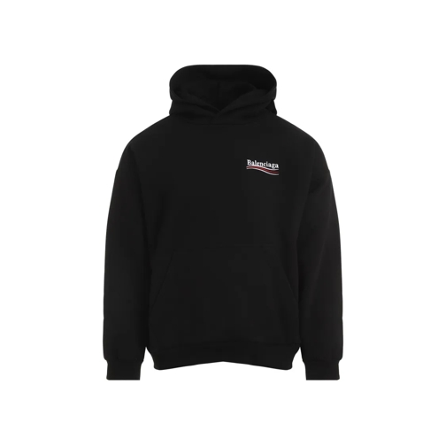 Balenciaga Black Cotton Medium Fit Hoodie Black Hoodie