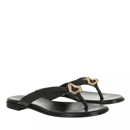 Givenchy G Chain Bucklet Flat Sandals Black Flip-flops