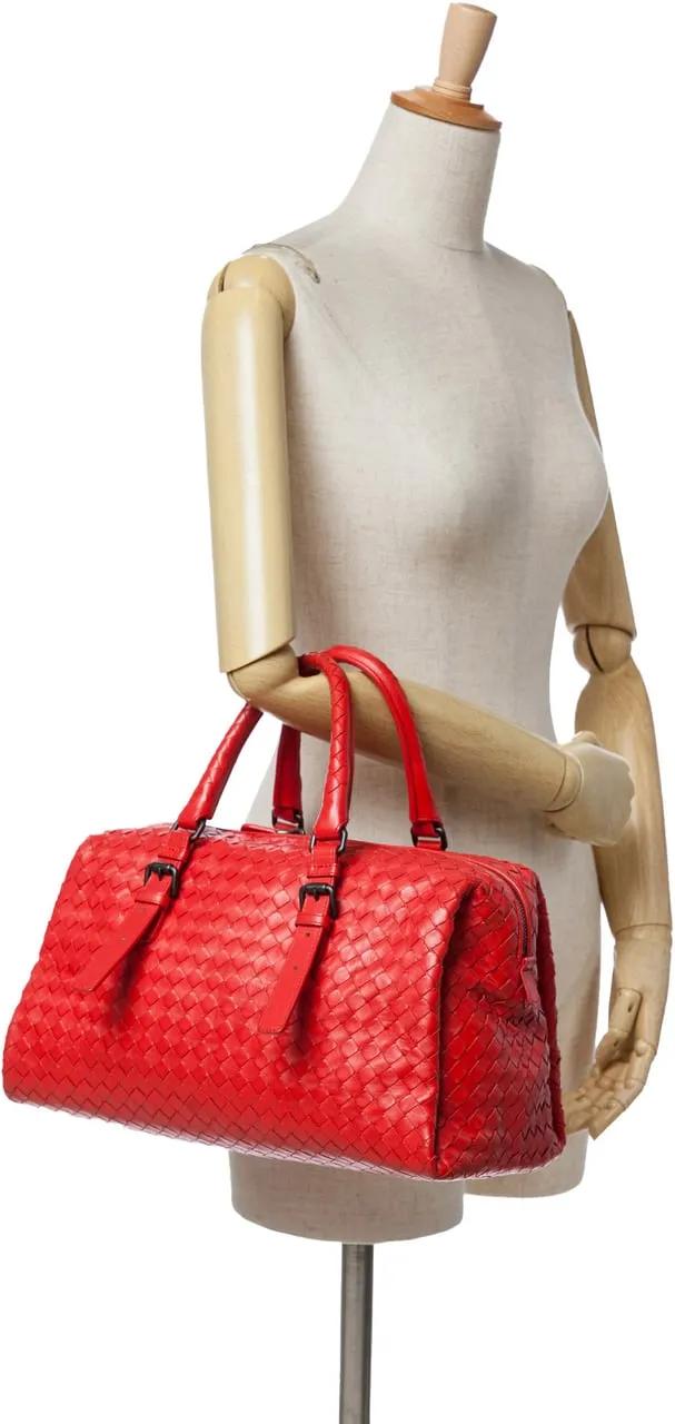 Thumbnail - Bottega Veneta Crossbody Bags - 2012-2024 Nappa Intrecciato Boston Bag - Gr. unisize - in Rot - für Damen