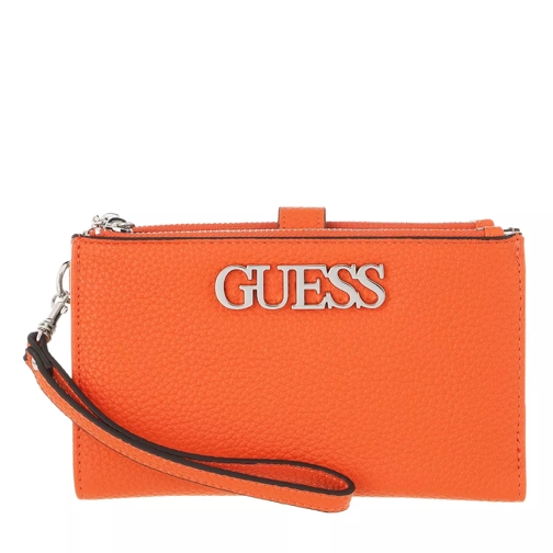 Guess Uptown Chic Double Zip Wallet Orange Bi-Fold Portemonnee