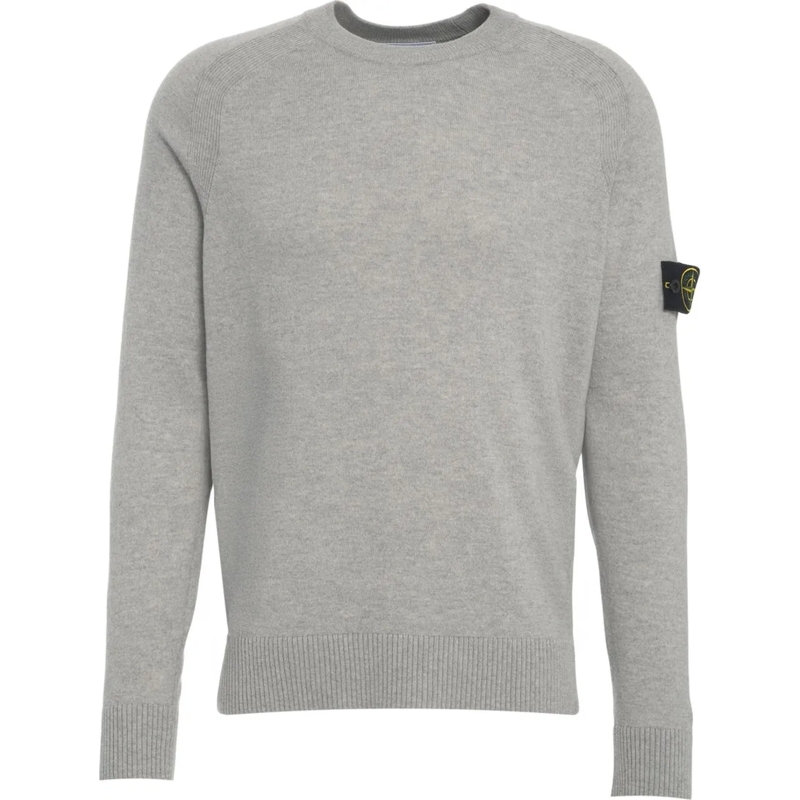 Stone Island  Sweater with logo application grau