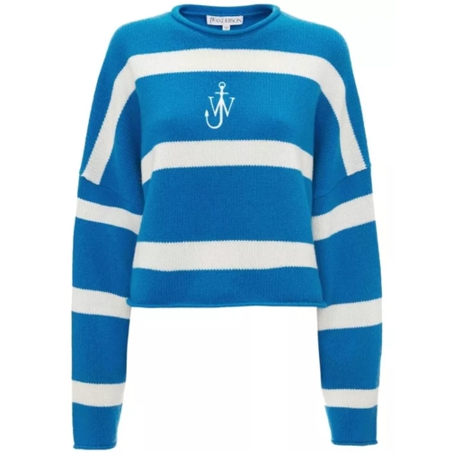 J.W.Anderson Multicolored Logo-Striped Sweater Blue 