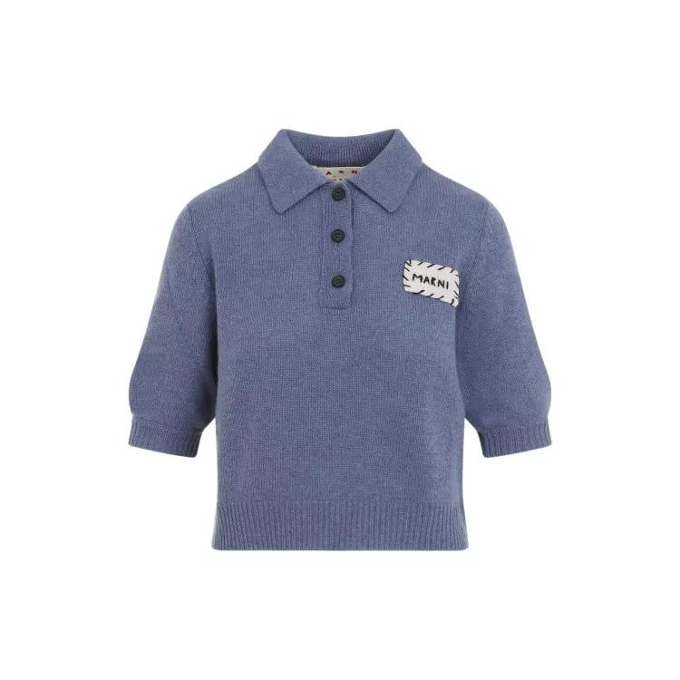 Marni - Blue Cashmere Polo - Größe 40 - blue