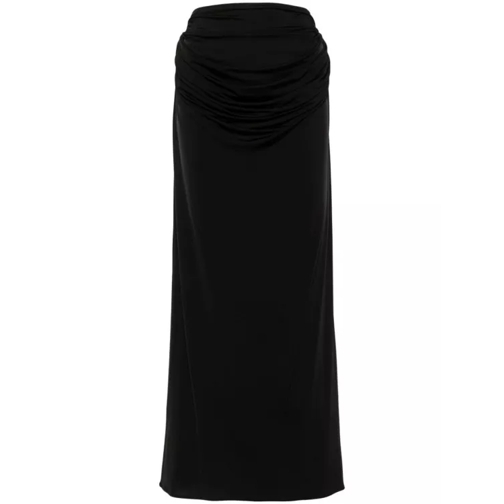 Magda Butrym Long Draped Skirt Black 