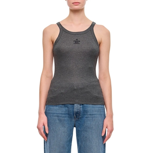 Fendi Blouses Ribbed Fendi Top Grey