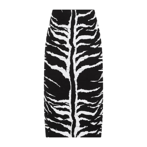 Alaia Bleistiftröcke Zebra White And Black Viscose Pencil Skirt Black