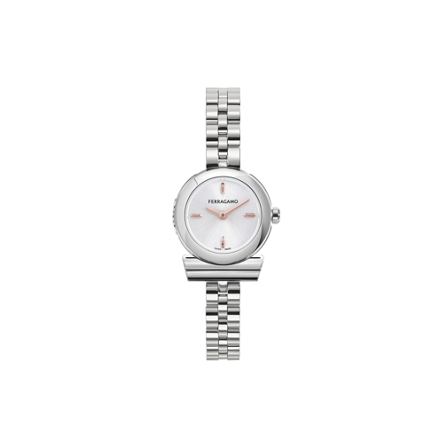 Salvatore Ferragamo Quarz-Uhr Analoge Quarzuhr Kk-Gancino 22 Restyling silber