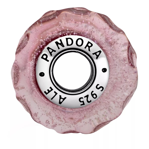 Pandora Wellenförmiges lachsfarbenes Murano-Glas Charm Sterling silver Hanger