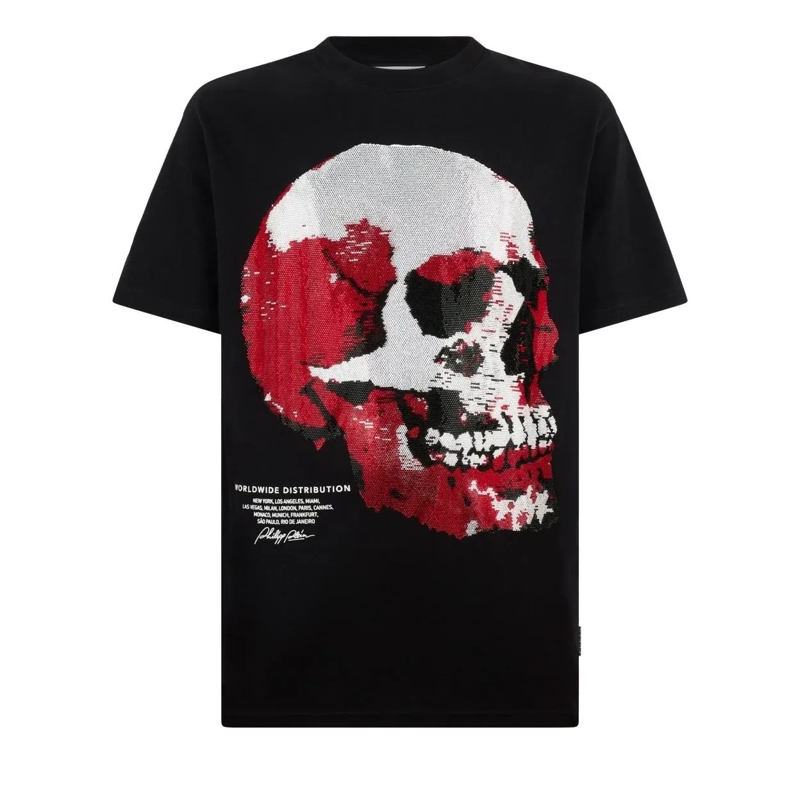 Philipp Plein T-Shirt Round Neck T-Shirt Red Skull Skull schwarz