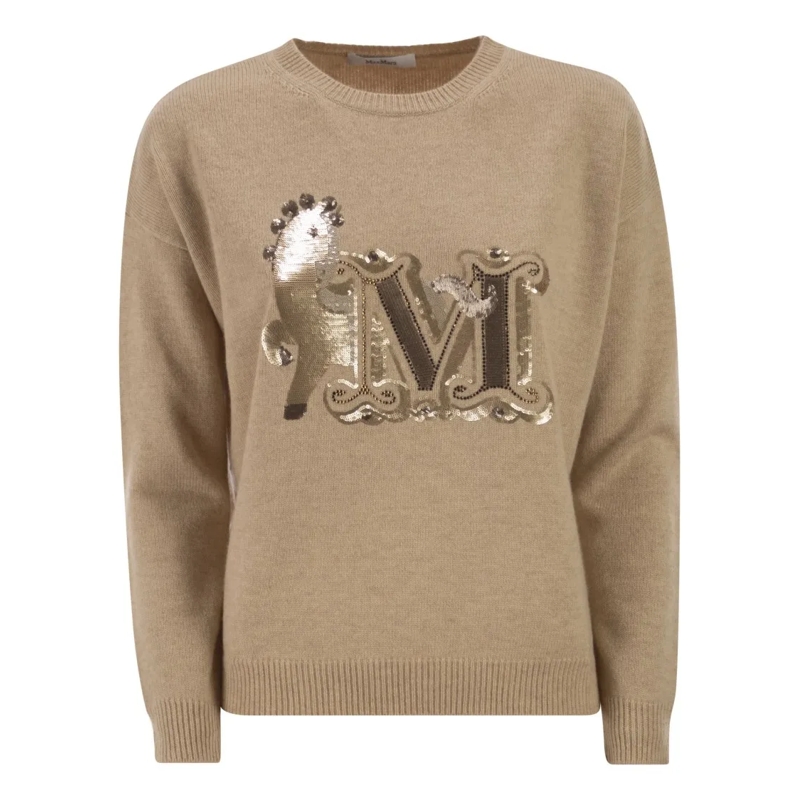 Max Mara Trui Mxmterra - Oversized Wool And Cashmere Jumper Neutrals
