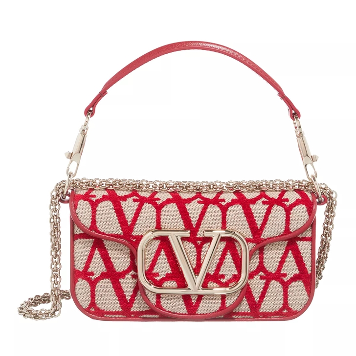 Valentino Garavani Locò Shoulder Bag Toile Iconographe Natural 