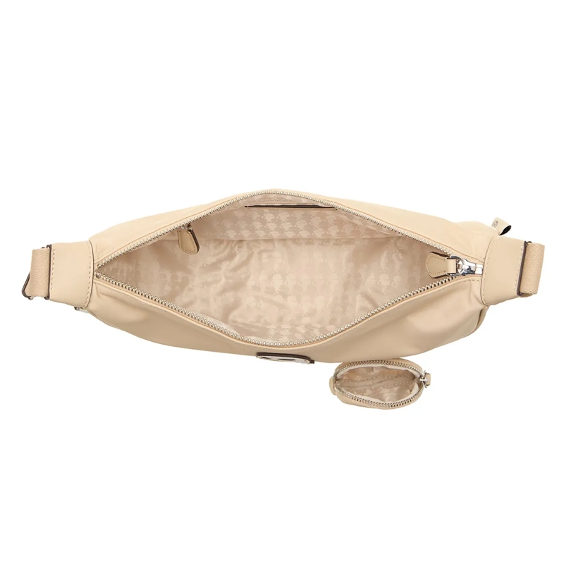 Karl Lagerfeld Crossbody Bag Ikon Nylon Sm Half Moon Sb Trench Beige(Image 5)