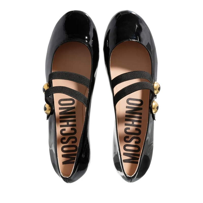 Moschino Ballerinas Hearted Button Nero(Image 5)
