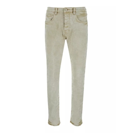 Purple Brand Beige Five-Pocket Jeans With Logo Patch In Cotton  White 