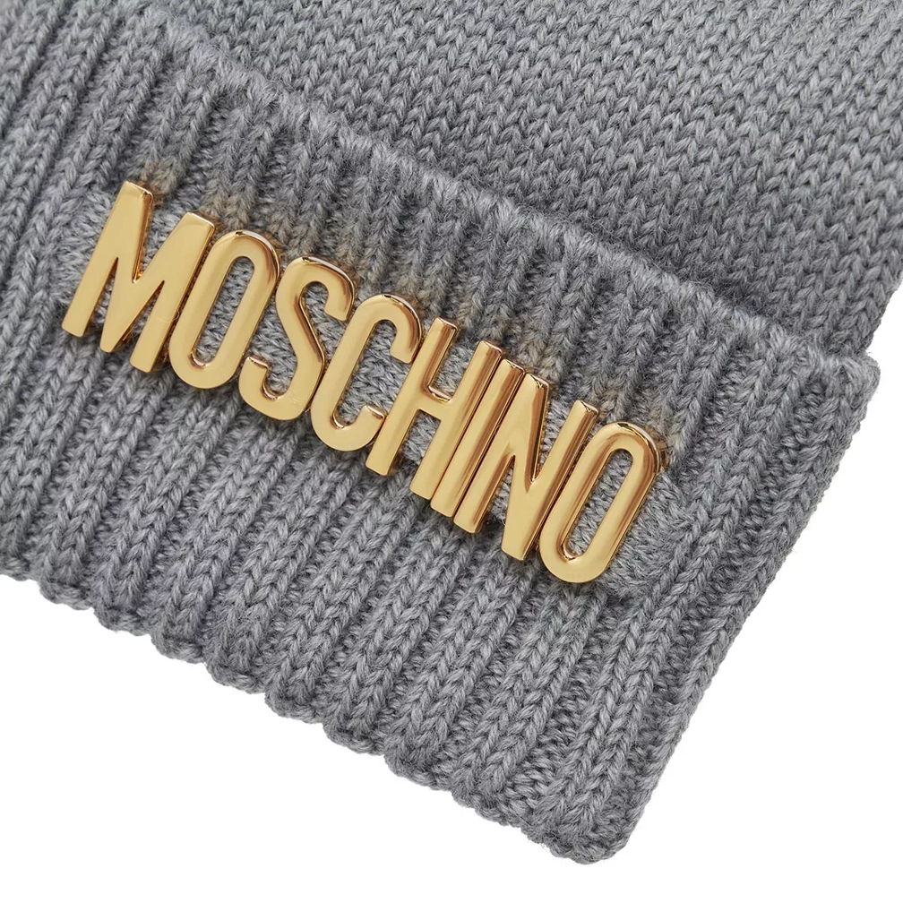 Grey Beanie with logo Moschino - Vitkac Australia