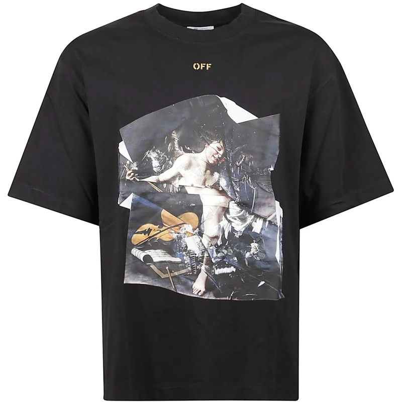 Off-White T-Shirt Cupid Paper Skate T-shirt Black schwarz