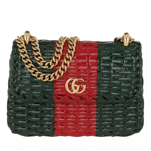 Gucci Web Wicker Mini Shoulder Bag Verde/Rosso Crossbody Bag