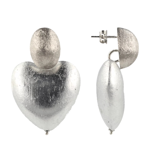 LOTT.gioielli CW Earring Heart M 3,3 cm Silver Pendant d'oreille